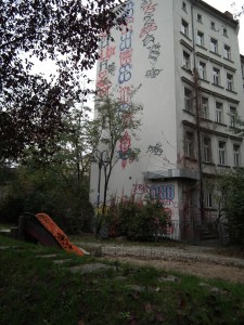 Even playground surfaces are utilised for scrawl